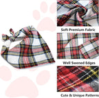 Bubblepup Christmas Dog Bandanas, Plaid Reversible Triangle Bibs Scarf Accessories for Dogs Pets