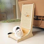 PETKARAY Sisal Cat Scratcher, Upright Cat Scratch Pad Wall Mounted, Vertical Scratching Post Alternative, L Shape Scratching Board 105°