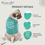 Parisian Pet Dog Shirt – 100% Cotton Shirts for Medium Dogs – Sleeveless Puppy Clothes – Lightweight and Breathable Pet Apparel – Stylish and Funny Dog Clothes - Stretchy T Shirts for Dogs