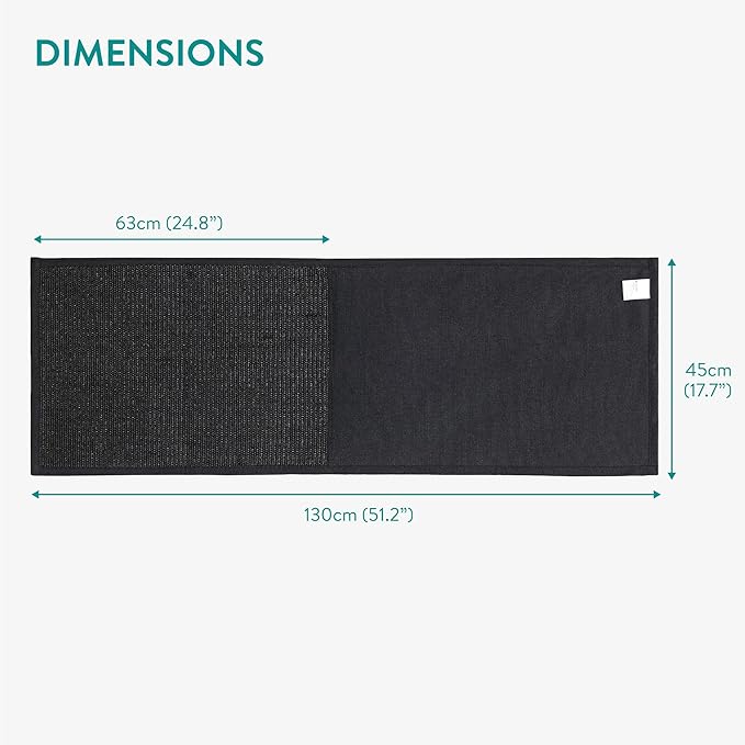 Navaris Cat Scratch Sofa Protector - Durable Sisal Pad - Scratcher Mat to Stop Cats Scratching Furniture - Indoor Cat Scratch Pads Suitable for All Sofas - Black