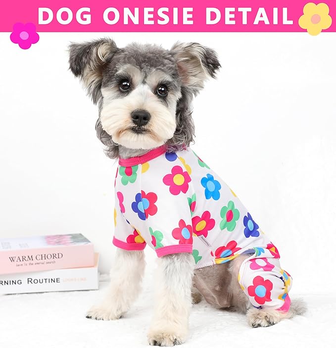 Dog Pajamas Spring Summer Dog Clothes for Small Medium Dogs Girl Boy Cute Soft Puppy Pjs Clothes Doggie Onesies Cat Pet Jammies Outfit (Rose,2XL)