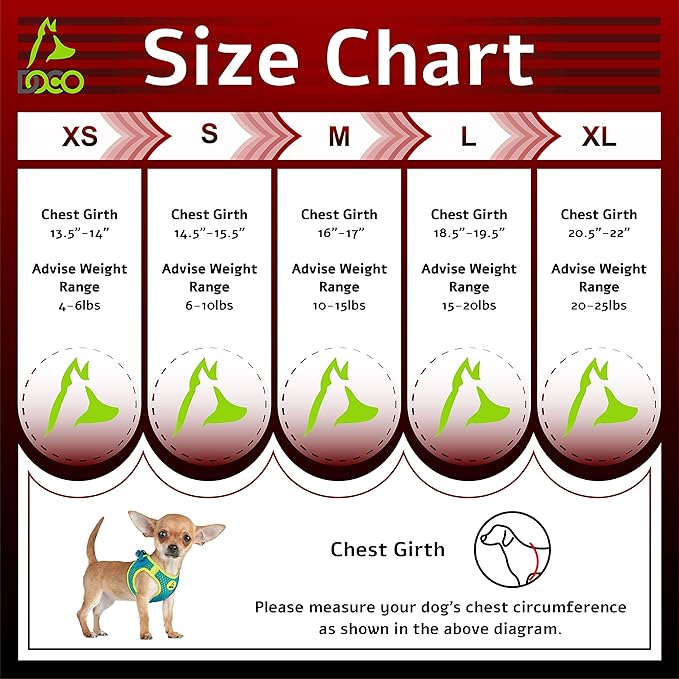 DOCO Dog Harness for Large Sized Dog - Athletica Adjustable, No Pull, No Choke, Puppy Vest Lightweight Air Mesh, Reflective, Puppy Essentials - Lime, Medium (Chest 16"-17", Weight 10-15 lbs)
