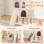 Cat Tree 36-Inch Cat Tower with Scratching Post Multi-Level Cats Condo with Ramp,Large Perch,Dangling Ball,Pet Play Tower for Kittens & Adult Cats(Beige)