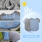 KYEESE 2Pack Dog Shirt with Sleeves, Lightweight Sun Protection Dog T Shirts for Large Dogs Boy, Breathable Pet Tank Top Reflective Dogs Clothes for Summer Outdoor Walking, Blue+Grey, 3XL