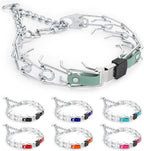 Herm Sprenger Chrome Plated Steel Dog Collar with Quick Release ClicLock Buckle and Biothane Insert Training Collar for Dogs Made in Germany (Sage Green, 25in x 4.0mm(Neck Size up to21-22in))