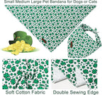 St. Patrick's Dog Bandana, UP URARA PUP Shamrock Triangle Bid Scarf for Medium Large Dogs, Cotton Kerchief for Girl Boy Puppies, Cute Spring Green Bandana,S