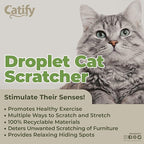 Best Pet Supplies Catify Cat Scratcher, Fun Interactive Scratchers, Posts, Poles, Claw Safe, Furniture Saver Indoor Play Support Natural Cat Behaviors Heavy Duty - Droplet, 19.5 x 9"