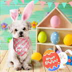 Easter Dog Bandana Bunny Costumes, Easter Bunny Dog Headband Buffalo Plaid Dog Easter Bandanas for Small Medium Large Dogs