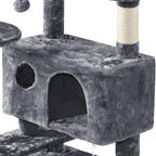 Topeakmart 61in Cat Tree for Indoor Cats, Cat Tower with Scratching Posts Spacious Perch & Platform for Kittens, Dark Gray