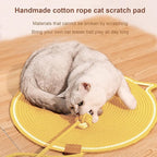 2 Pack Cat Scratching Pad,Natural Cotton Rope Scratch Mat, 16.9'' Round Cat Wall Scratcher & Floor Scratch Pad, Durable Double - Sided Cat Scratcher,Furniture Protector for Couch, Carpet, Sofa