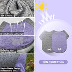 KYEESE 2Pack Dog Shirt with Sleeves, Lightweight Sun Protection Dog T Shirts for Medium Large Dogs, Breathable Pet Tank Top Reflective Dogs Clothes for Summer Outdoor Walking, Purple+Grey, 2XL