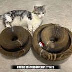 Magic Organ Cat Toy, 1PC Magic Organ Cat Scratching Board, Magic Organ Cat Scratch Board Cat Toy with Bell Cat Grinding Claw, Foldable Magnetic Corrugated Paper Circular (Classic, Count, 1)