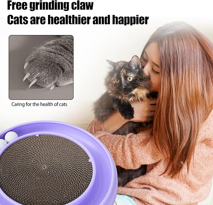 Round Cat Scratcher Replacement Pads -Circle Scratcher Pad Cardboard Cat Scratchers Refill 10 inch Diameter 7/8 inch Thickness(Replace Cardboard 2PCS)
