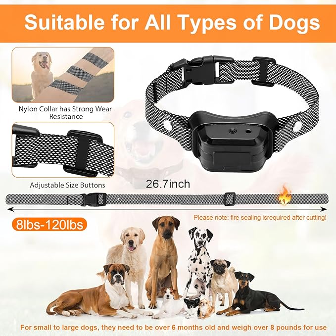 Citronella Training Collar for Dog [1* Citronella Refill] Spray Dog Collar with Beep/Vibration/Spray 4 Mode & 6 Adjustable Sensitivities, IPX7 Waterproof Dog Collar for L/M/S Dogs