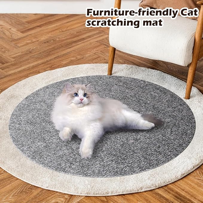 Cat Scratch Mat - 78.74"x15.74" Self-Adhesive Anti Scratching Pad for Couch, Trimmable DIY Cat Sofa Furniture Wall Cat Tower Protector, Replacement Pads for Pet Couch Protector from Claws Light Gray