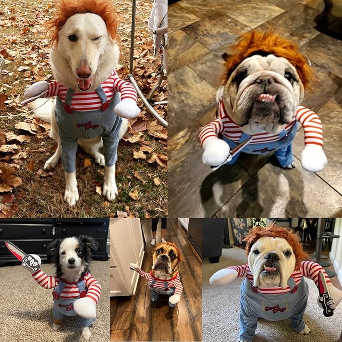 Pet Halloween Costume, Dog Funny Costume Halloween Cosplay Outfits Cute Clothes Adjustable Party Dress Up Apparel Accessories for Small Medium Large Dogs (Large)