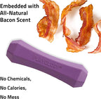 Playology Dog Toys | Durable Squeaky Chew Stick for Dogs | Medium Bacon Scented Toy - Easy to Clean and Made from Non Toxic Materials