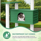 70 Inches Tall Outdoor Weatherproof Cat Tree Tower, Multi-Level, Large Cat Condo with PVC Board and Cat Scratching Posts, for Outside and Indoor