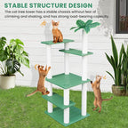 56 Inches Large Outdoor Waterproof Cat Tower, Multi-Level Cat Tree, for Outside and Indoor Cats, with PVC Board and Cat Scratching Posts