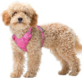 BARKBAY No Pull Dog Harness Large Reflective Dog Harness with Front Clip and Easy Control Handle for Walking Training Running with ID tag Pocket(Pink,XS)