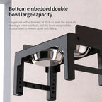 PAKEWAY Elevated Dog Bowls, Spill Proof, Tiltable Pet Feeder with 1 Stainless Steel Bowl &1 Stainless Steel Slow Feeder Bowl, 6 Height Adjustable Raised Bowls Stand for Medium Large Dogs