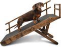 DoggoRamps Dog Ramp with Rails for Couch - Adjustable from 14" to 21" with Anti-Slip Grip & Convenient Platform Top - for Dogs up to 150lbs - Made of Solid Wood in North America