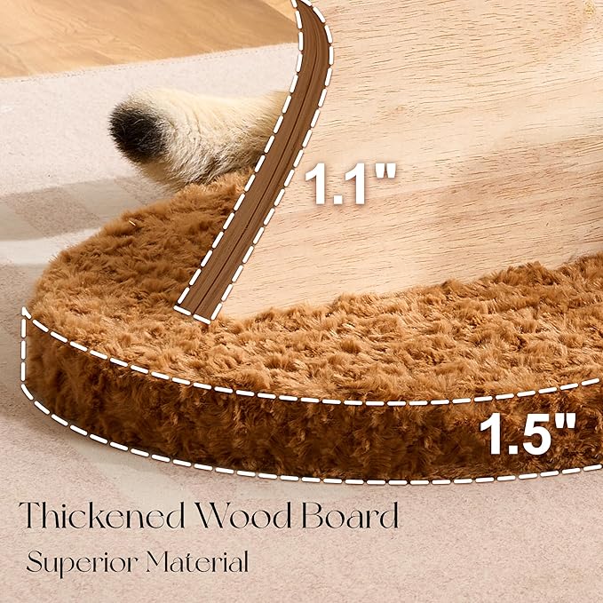 797Audio Flower Cat Tree, 37" Wood Branch Cat Tower, White Cloud Cat Tree with Scratching Post for Indoor Adult Cats, Luxury Cat Tree with Cat Scratch Pad & Interactive Squeaky Hanging Toy
