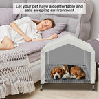 Elevated Dog House for Outdoor or Indoor - Waterproof Dog Tent Cat House, Dog Sunshade Tent, Pet House with Removable Cover, Suitable for Medium Cats Dogs
