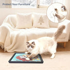 Art Cat Scratcher, Wall Mounted Sisal Cat Scratcher for Indoor Cats 17.01x13.1x1.18 Inches, Furniture Protector, Cat Scratch Rug, Decorative Cat Wall,Easy Install,No Drilling