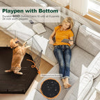 PJYuCien Dog Playpen with Top Cover and Bottom Pad - Metal Foldable Exercise Pen, 8 Panels 42" H x 24" W Indoor Outdoor Pet Fence Puppy Crate Kennel, Black