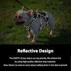 Huntboo Escape Proof Dog Harness, Escape Artist Harness, Reflective Dog Harness with Handle, Durable,Adjustable Vest for Small Medium Large Dogs Walking, Training, and Running Gear(Black, M)
