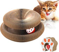 Cat Toys for Bored Indoor Adult Cats Magnetic Corrugated Cat Scratcher Board, Foldable Durable Interactive Cat Toy for Indoor Cats & Kittens, Scratch, Play & Chase, Brown, 1 Pack