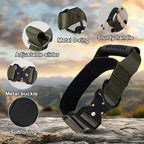 JSXD Tactical Dog Collar, 1.5 Inch Wide, Heavy Duty Military Training Collar with Handle, Metal Quick Release Buckle, 1000D Nylon, for Medium Large Dogs