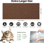 Cat Scratch Mat - 78.74"x15.74" Self-Adhesive Anti Scratching Pad for Couch, Trimmable DIY Cat Sofa Furniture Wall Cat Tower Protector, Replacement Pads for Pet Couch Protector from Claws Dark Brown