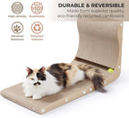 Paws NEST Cat Scratcher, 27.5 Inch L Shaped Cat Scratcher, Eco-Friendly for Indoor Cats, Includes Ball Toy & Premium Catnip, Non-Toxic, Easy Assembly