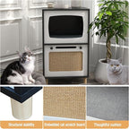 TaoHFE Cat Hideaway Modern Cats Furniture for Living Room Cat Houses for Indoor Cats with Scratching Pad & Soft Cushion, Cats Beds for Indoor TV Design end Table, Black