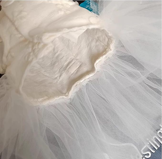 Furbabycare® Elegant Sweet Fashion Puppy Dog Blingbling Princess Skirt Pet Dog Lace Cake Camisole Tutu Dress F-White X-Small