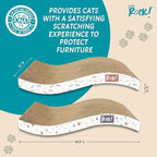 Cats Rock Scratching Board for Indoor Cats, Corrugated Cardboard Cat Scratcher with Catnip, Double-Sided Scratch Pad, Wave Scratcher Colorful Leopard Design (Pack of 2)
