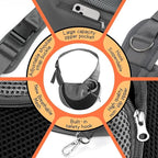 YUDODO Pet Sling Carrier for 10-15 lbs Small Dogs & Cats – Hands-Free Puppy Carrier with Safety Hook, Large Zipper Pocket, Soft Breathable Mesh, Adjustable Strap & Reflective Strip (Black 1.0 L)