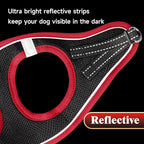 YIMEIS Dog Harness and Leash Set, No Pull Soft Mesh Pet Harness, Reflective Adjustable Puppy Vest for Small Medium Large Dogs, Cats (Black & red 01, Medium (Pack of 1)