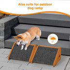 4 Pack Wooden Dog Ramp for Stairs Suits for Small Medium Dogs Cats, Pet Steps Stairs for Staircase for Dogs Cats Brown,Need Installation,13 * 9.8 * 5.1 inch