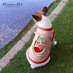 Parisian Pet Dog Shirt – 100% Cotton Shirts for Large Dogs – Pullover Sleeveless Puppy Vest – Breathable Cute Watermelon Pet Apparel – Pink Summer Dog Clothes - Stretchy T Shirts for Dogs