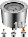 2.6 Gallon Large Dog Water Bowl No Spill,【Anti Digging Lid & Rubber Bottom】 Spill Proof Dog Bowl, Anti Splash Mess Dripless Slow Drinking Stainless Steel Water for Sloppy Messy Drinkers Car