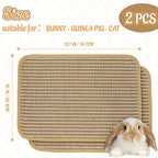 Rabbit Scratching Pad, Sisal Scratching Pad for Bunny, Guinea Pig, Cat. Resting Mats for Cages, Forage Grass Mat Indoor Essentials Accessories (2PCS)