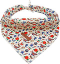Elegant little tail Dog Bandana, Valentine's Day 1PC Washable Dog Scarf Female or Male Square Bib Kerchief Scarf Adjustable Pet Bandana for Medium Large Dogs