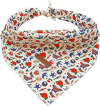 Elegant little tail Dog Bandana, Valentine's Day 1PC Washable Dog Scarf Female or Male Square Bib Kerchief Scarf Adjustable Pet Bandana for Medium Large Dogs