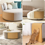 2Pack Cat Scratching Mat,23.6 X 15.7 Inch, Sisal Cat Scrater Mat with Jute Border,Protect Sofas, Carpets,Floor, Bed,and cat Paws,Beige