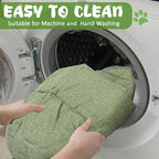 2 Pcs Cat Sleeping Bag, Linen Fabric Nest Cat Bed Cave Leaf Cuddle Covered Pet Hide Cozy Hood Burrowing Zone Soft Durable Washable with Nonslip Bottom for Indoor Puppy and Kitten(Green)