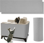 2 Pack Total 12 X 78 Inch Cat Scratch Mat for Cat Couch Furniture and Wall Protector | Trimmable Self-Adhesive Carpet Sisal Cat Scratcher Mat (Grey)