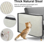 Cat Scratch Sofa Protector,Cat Scratching Couch Protector with 19.7''L*23.6''W Natural Sisal Cat Scratcher Mat for Protecting Couch Sofa Chair (Dark Grey/Right Hand)